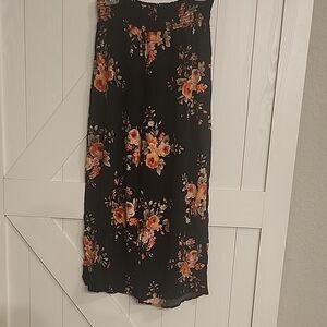 Floral Black Skirt